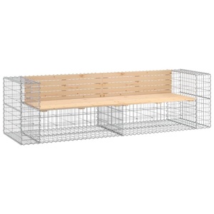 vidaXL, vidaXL Gartenbank aus Gabionen 244x71x65,5 cm Massivholz Kiefer