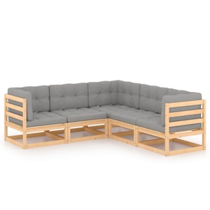 vidaXL, vidaXL 5-tlg. Garten-Lounge-Set mit Kissen Kiefer Massivholz, vidaXL 5-tlg. Garten-Lounge-Set mit Kissen Massivholz Kiefer