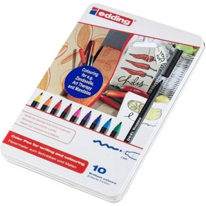 edding, edding Fasermaler 1300 Set mit 10, Edding 1300, Fasermaler, color pen, 3mm, 1300-E10, (10 Farben, Etui)