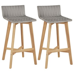 vidaXL, vidaXL Barhocker 2 Stk. Massivholz Akazie