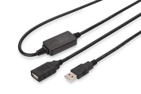 Digitus, USB Kabel Verlängerung [1x USB 2.0 Stecker A - 1x USB 2.0 Buchse A] 10 m Schwarz Digitus, Digitus USB-Kabel USB 2.0 USB-A Stecker, USB-A Buchse 10.00 m Schwarz DA-73100-1
