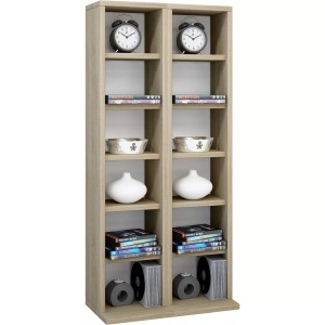 VCM, Holz CD DVD Stand Regal Schrank Aufbewahrung Standregal Ständer Milano Holz CD DVD Stand Regal Schrank Aufbewahrung Standregal Ständer Milano, VCM - Holz CD DVD Stand Regal | mit Platz für 204 CDs oder 72 DVDs 40-Videos Maße: H. 92 x B. 42 T. 20 cm Elegantes CD/DVD Blu, 42cm, Sonoma-Eiche