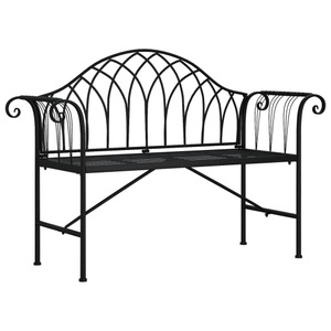 vidaXL, vidaXL 2-Sitzer-Gartenbank 128 cm Schwarz Stahl