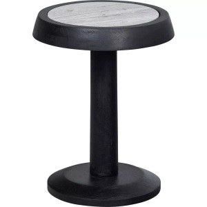 mutoni living, Beistelltisch Nanne Mangoholz Marmor schwarz 36x36, Beistelltisch Nanne Mangoholz Marmor schwarz 36x36