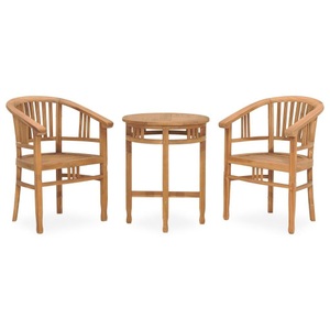 vidaXL, vidaXL 3-tlg. Garten-Essgruppe Teak Massivholz, 