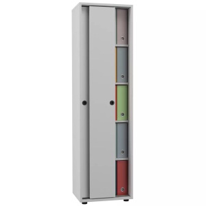 VCM, Büroschrank Bücher Ordner Aktenschrank Büromöbel Schrank Ulas 5-fach Schiebetüren Unisex Weiss ONE SIZE