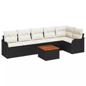 vidaXL, VidaXL - Garten-sofa poly-rattan, One Size, Schwarz