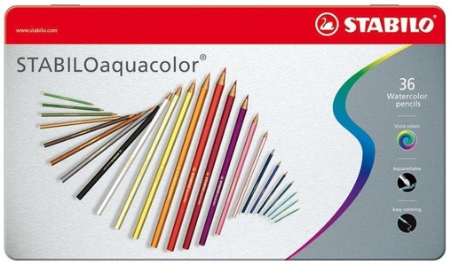 undefined, STABILO Aquacolor Farbstifte 36er Set, STABILO Buntstift »Aquacolor 36 Stü«, Wasservermalbar