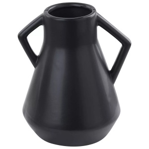 Beliani, Beliani Blumenvase Keramik schwarz 30 cm FERMI Vase, Beliani - Blumenvase aus Dolomit Modern FERMI, One Size, Schwarz