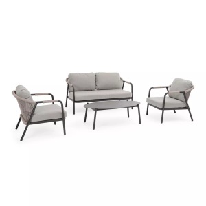 mutoni - Sitzgruppe Miravet anthrazit-khaki (4er-Set), One Size