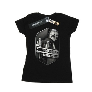 Star wars, The Mandalorian This Way Mando Shield Tshirt Damen Schwarz M, STAR WARS - The Mandalorian This Way TShirt, für Damen, Schwarz, Größe M