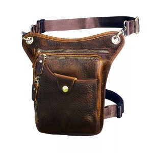 Only-bags.store, Echtes Leder Tasche Bein Tasche Äußeren Bein Tasche Reise Hüfte Tasche Wandern Klettern Oberschenkel Tasche Herren Braun, Only-bags.store - Echtes Leder Tasche Bein äußeren Reise Hüfte Wandern Klettern Oberschenkel Tasche, für Herren, Braun