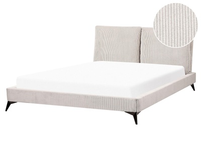 Beliani, Bett mit Lattenrost aus Cord Klassisch MELLE Bett mit Lattenrost aus Cord Klassisch MELLE