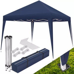 TecTake, Pavillon höhenverstellbare Füsse Pavillon höhenverstellbare Füsse, Tectake - Pavillon höhenverstellbare Füsse, 300X300CM, Blau