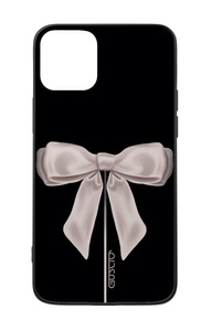 GUSCIO, iPhone 12 Pro Max - Cover Satin White Ribbon, GUSCIO - iPhone 12 Pro Max Cover, Schwarz Bedruckt