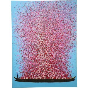 Kare Design, Bild Touched Flower Boat 160x120cm, Bild Touched Flower Boat Blau Pink 160x120cm