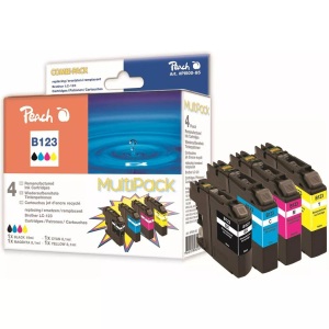 Peach, Tinte Sparpack PI500-85, Peach B123 VALBP 4 Druckerpatronen XL (bk, c/m/y) ersetzt Brother LC-123VALBP für z.B. Brother MFCJ 4410 DW, Brother DCPJ 552 DW, Brother MFCJ 6920 DW