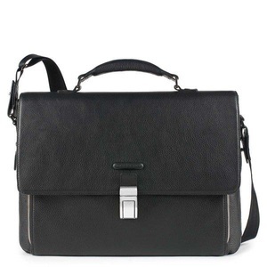 Piquadro, Piquadro Modus – Erweiterbare Laptoptasche mit Überschlag in schwarz, Piquadro - Modus ? Erweiterbare Laptoptasche mit Überschlag, für Damen, Schwarz