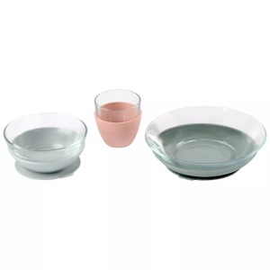 Beaba, BEABA Geschenkset Glas-Geschirr grün / rosa ab dem 6. Monat, BEABA Glas-Geschirr Geschenkset