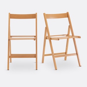 LA REDOUTE INTERIEURS, 2 Klappstühle ''Yann'', Buche massiv, SO'HOME - 2er-Set Klappstühle Yann, One Size, Beige