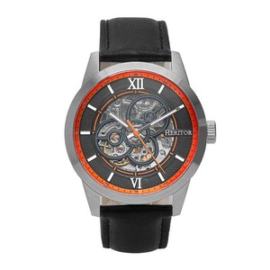 undefined, Heritor - Automatik-Lederarmbanduhr Jonas - Schwarz und Silber, 