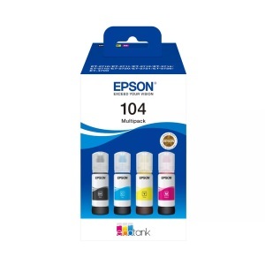 undefined, Epson 104 EcoTank Original, Epson Tintenpatrone, blau/rot/gelb/schwarz, Multipack, 4-color, No. 104, T00P640