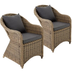 TecTake, 2 Rattansessel mit Aluminiumgestell inkl. Sitzkissen und Rückenkissen 2 Rattansessel mit Aluminiumgestell inkl. Sitzkissen und Rückenkissen, Tectake - 2 Rattansessel mit Aluminiumgestell inkl. Sitzkissen und Rückenkissen, One Size, Beige