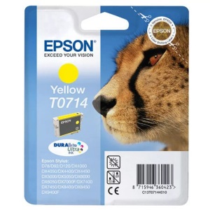 Epson, Original Tintenpatrone gelb Epson T0714, C13T071440, Epson E714y Druckerpatronen XL ye - Epson T0714 y, C13T07144010 für z.B. Epson Stylus DX 4400, Epson Stylus D 120, Epson Stylus D 78
