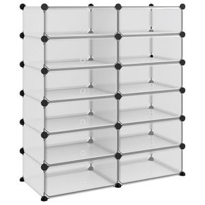 vidaXL, vidaXL Schuhregal Transparent 94,5x36,5x106 cm PP