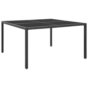 vidaXL, vidaXL Gartentisch Anthrazit 130x130x72 cm Stahl und Glas, vidaXL Gartentisch Anthrazit 130x130x72 cm Stahl und Glas