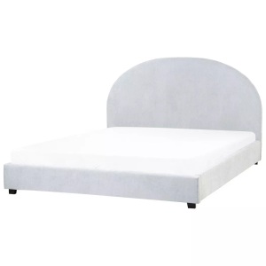 Beliani, Beliani - Bett mit Lattenrost aus Chenillegewebe Retro VAUCLUSE, 160X200CM, Hellblau