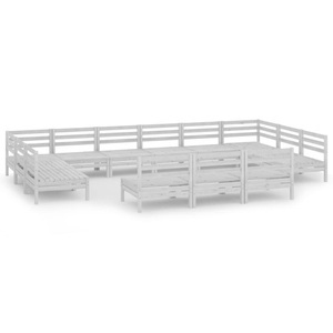 vidaXL, vidaXL 13-tlg. Garten-Lounge-Set Weiß Massivholz Kiefer, 