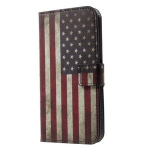 Cover-Discount, iPhone Xs / X - Leder Hülle Etui Vintage USA Amerika Flagge, Cover-Discount - iPhone Xs / X Leder Hülle, Weiss