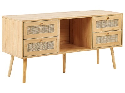 Beliani, TV-Möbel aus Rattan Modern PEROTE TV-Möbel aus Rattan Modern PEROTE