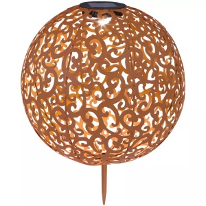 mutoni light, Solarleuchte, Globo Solarleuchte , Solar , Rostfarben , Metall , 40 cm , 004558358316