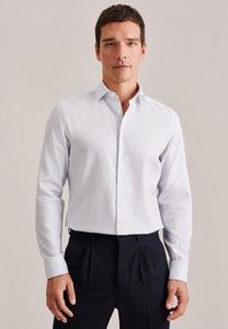 Business Hemd Shaped Fit Langarm Karo Herren Blau 40