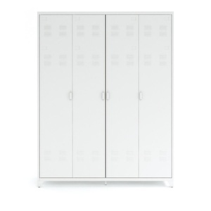 LA REDOUTE INTERIEURS, Kleiderschrank 4 Türen aus Metall, Hiba, La Redoute Intérieurs - Kleiderschrank Hiba mit 4 Türen, One Size, Weiss