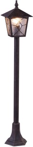 Globo, GLOBO ATLANTA Außenleuchte Aluminium schwarz, Kunststoff satiniert, IP44, LxBxH:185x18, Aussenleuchte Atlanta satiniert 19x19x97