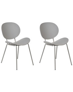 Beliani, Set mit 2 Stühlen aus Polypropylen Skandinavisch SHONTO Set mit 2 Stühlen aus Polypropylen Skandinavisch SHONTO, Beliani - Esszimmerstuhl 2er Set aus Polypropylen Skandinavisch SHONTO, One Size, Rauch