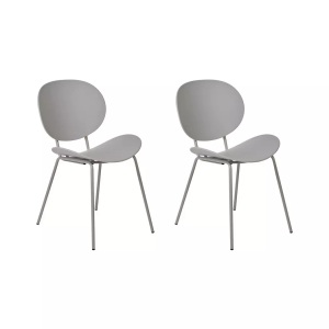 Beliani, Set mit 2 Stühlen aus Polypropylen Skandinavisch SHONTO Set mit 2 Stühlen aus Polypropylen Skandinavisch SHONTO, Beliani - Esszimmerstuhl 2er Set aus Polypropylen Skandinavisch SHONTO, One Size, Rauch