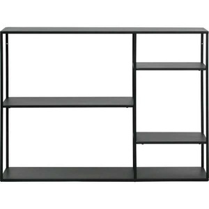 woood, Metall Regal Schwarz mit 4 Böden 120x87,5x35cm, June Woood, Regal June Metall Schwarz 120x88