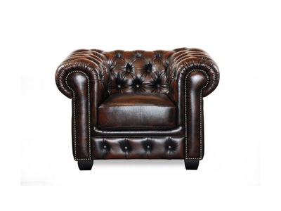 LINEA SOFA, Chesterfield Ledersessel Büffelleder BRENTON Chesterfield Ledersessel Büffelleder BRENTON, 