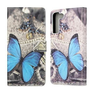 Cover-Discount, Galaxy S22 - Leder Hülle Etui Schmetterlinge