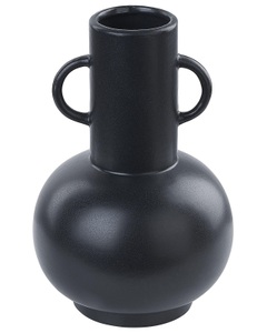 Beliani, Beliani Blumenvase Porzellan schwarz 26 cm PEREA Vase, Beliani - Blumenvase aus Porzellan Modern PEREA, One Size, Schwarz