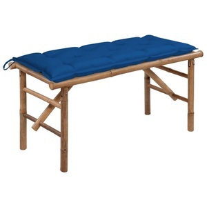 vidaXL, vidaXL Klappbare Gartenbank mit Auflage 118 cm Bambus, vidaXL Klappbare Gartenbank mit Auflage 118 cm Bambus