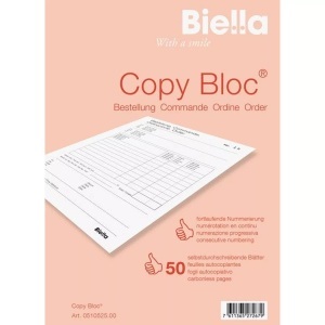 Biella, Biella Durchschreibeblock Copy Block A5, Biella Bestellschein COPY-BLOC, D/F, A5, selbstdurchschreib., 510525.00, (50 x 2 Blatt)
