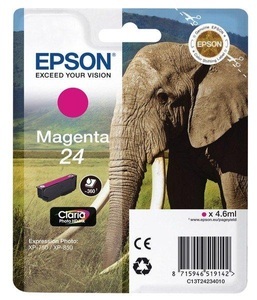 Epson, Epson T24 magenta Tintenpatrone, Epson Tintenpatrone, rot, T242340, (360 Seiten)