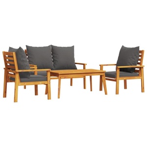vidaXL, vidaXL 4-tlg. Garten-Lounge-Set mit Kissen Massivholz Akazie