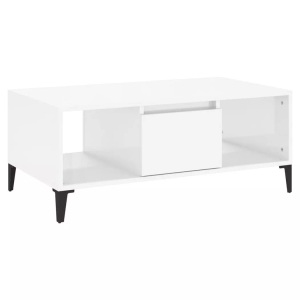 vidaXL, vidaXL Couchtisch Hochglanz-Weiß 90x50x36,5 cm Holzwerkstoff, vidaXL Couchtisch Hochglanz-Weiß 90x50x36,5 cm Holzwerkstoff