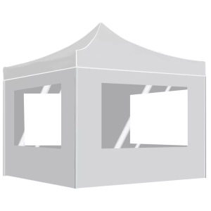 vidaXL, vidaXL Profi-Partyzelt Faltbar mit Wänden Aluminium 3×3m Weiß